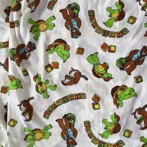 Vintage Franklin Turtle Twin Flat Sheet 90s Kids Bedding